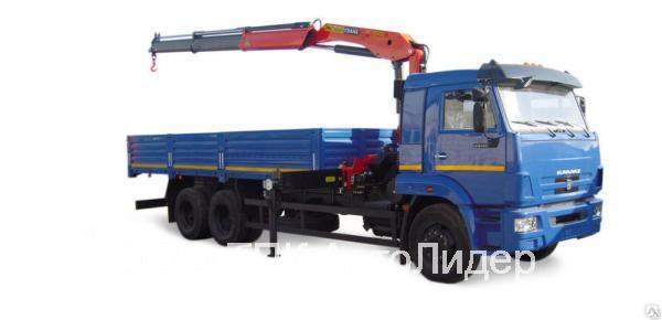 КМА 150-2 кран-манипулятор на бортовом автомобиле КамАЗ-65117 со спальным местом, длина бортовой платформы 6.950 мм