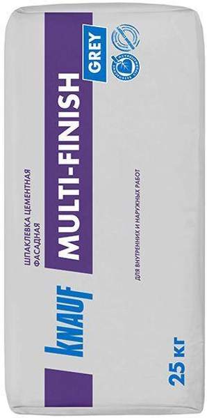 КНАУФ Мультифиниш шпаклевка цементная фасадная (25кг) / KNAUF Multi-Finish шпатлевка цементная фасадная финишная (25кг)