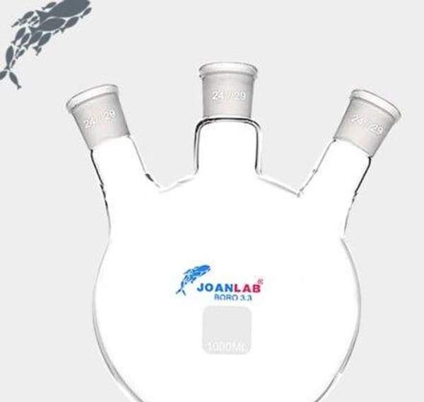 Колба трехгорлая, косогорлая, плоскодонная 10000мл со шлифом 29/32-45/40-29/32
