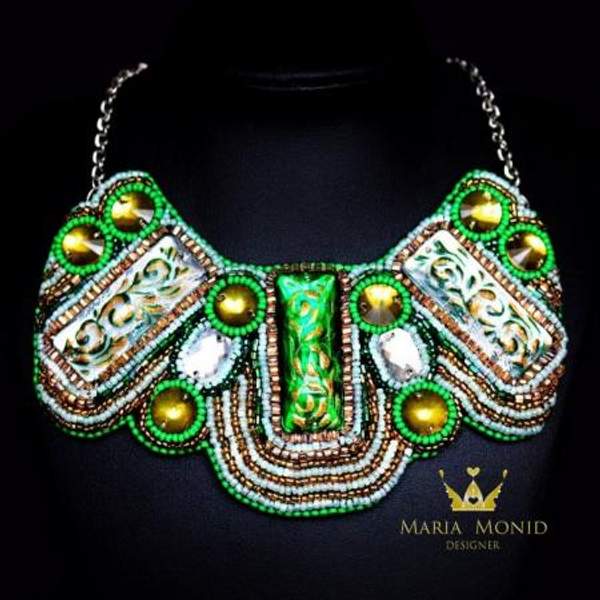 Колье "Magic Green" ручной работы от Maria Monid