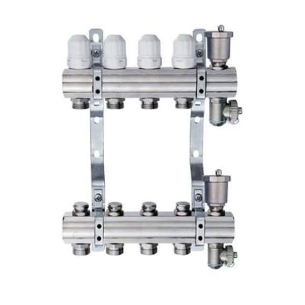 Коллекторная группа 1", 4 хода латунный корпус без расходомера и кранов TIM KB004