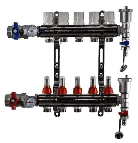 Коллекторная группа 1", 5 ходов латунный корпус TIM KA005