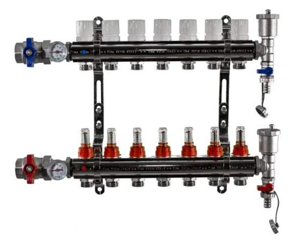 Коллекторная группа 1", 7 ходов латунный корпус TIM KA007