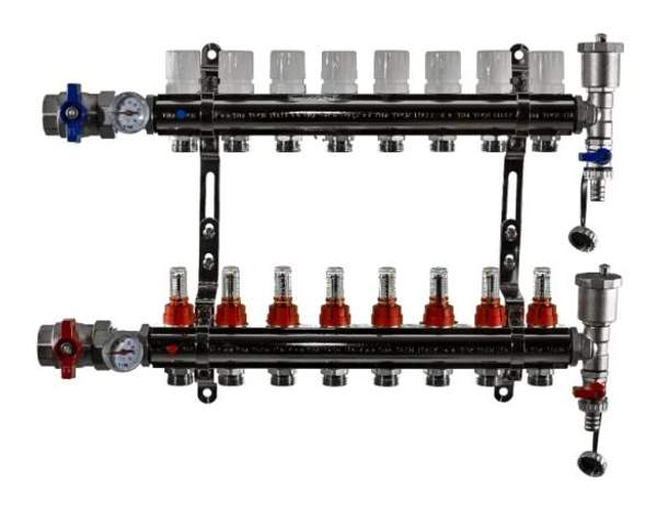 Коллекторная группа 1", 8 ходов латунный корпус TIM KA008