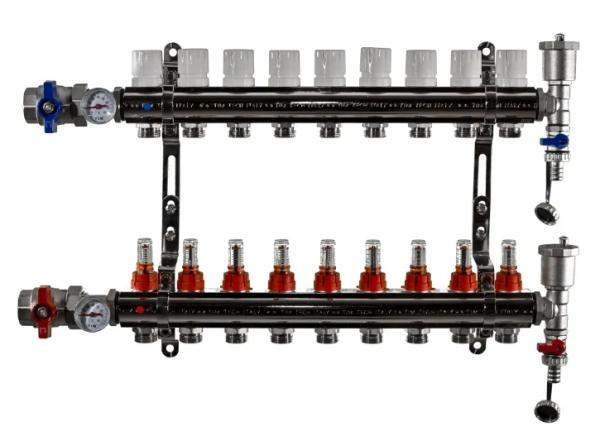 Коллекторная группа 1", 9 ходов латунный корпус TIM KA009