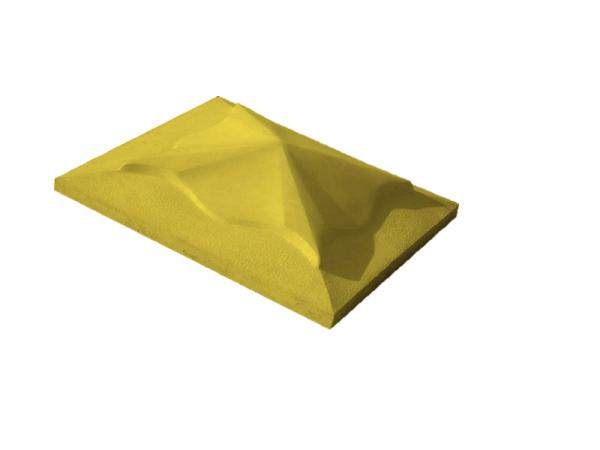 Колпаки на заборы бетонные 450х450 (желтая)