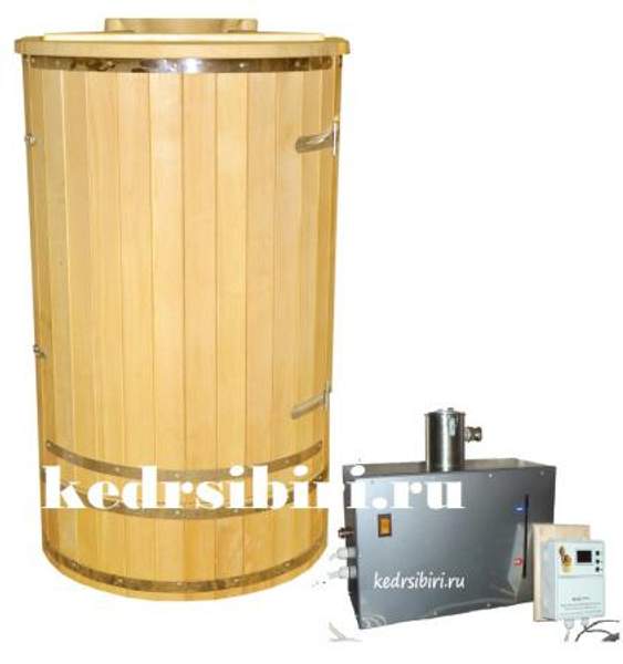 Комплект кедровая бочка "Овальная" с парогенератором 2,5 кВт.