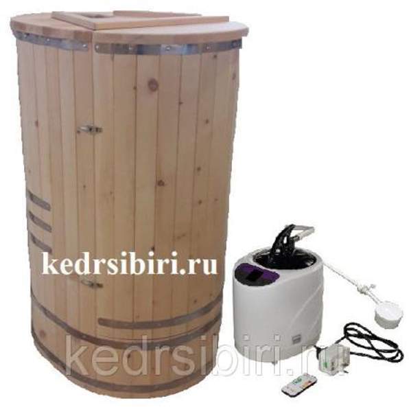 Комплект кедровая бочка "Овальная" (сорт 1-2) с парогенератором "Малогабаритный".