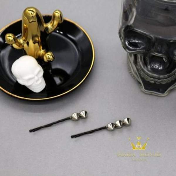 Комплект невидимок "ROCK" 2 шт. ручной работы от Maria Monid