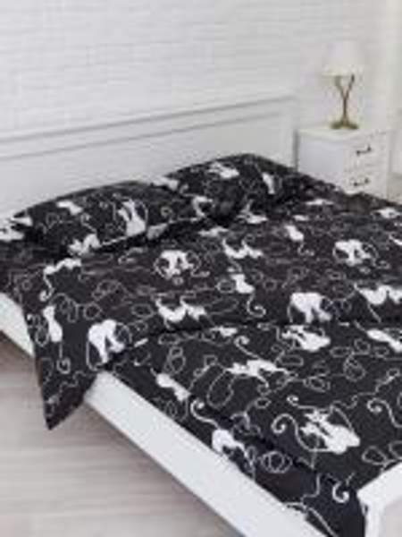 Комплект постельного белья "Кошки черные"