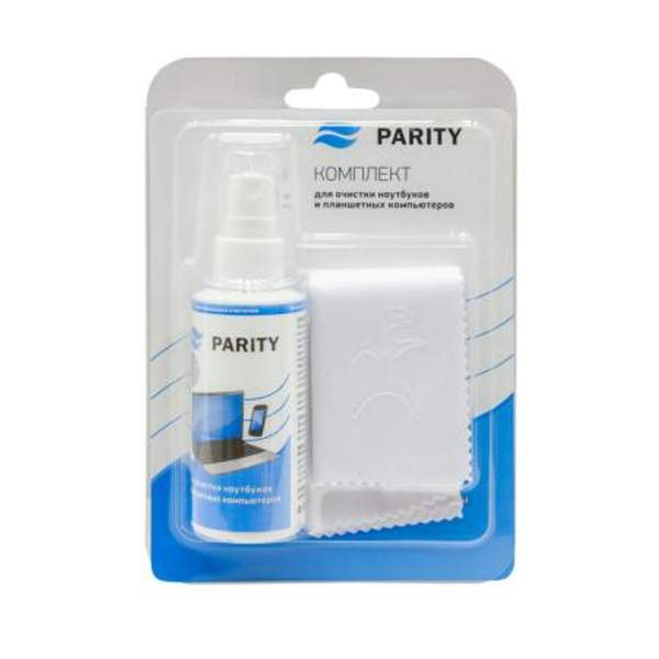 Комплект средств Parity для очистки ноутбуков и планшетов, спрей 70 мл, салфетки 15х15 мм 2 шт