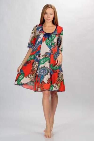 Комплект Византия пеньюар+сорочка красный