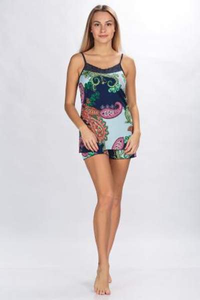 Комплект Византия топ+шорты синий