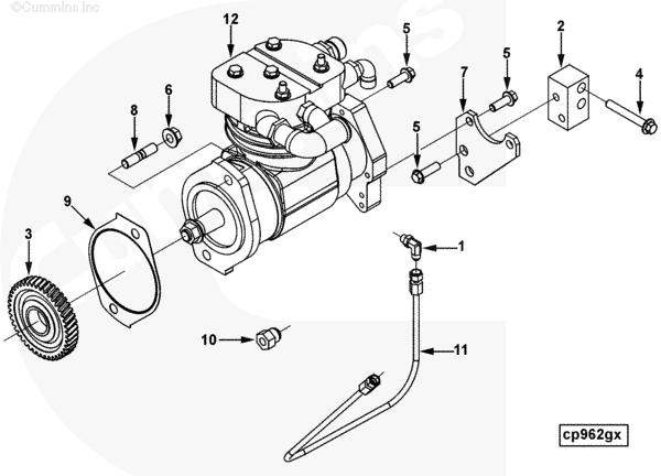 Компрессор воздушный Cummins C8,3L 3970805