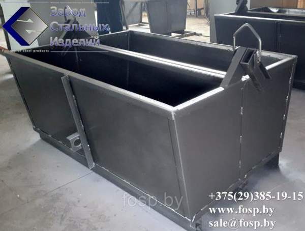 Контейнер челюстной 1.5 куб.м, без крышки, СТАЛЬ 2 мм. ( Контейнер грейферный )