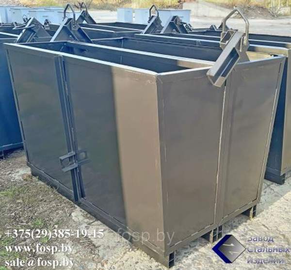 Контейнер челюстной 2 куб.м., без крышки, СТАЛЬ 3 мм. ( Контейнер грейферный )