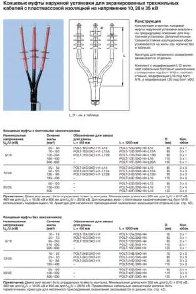 Концевая муфта POLT-42E/3XO-H4-L16