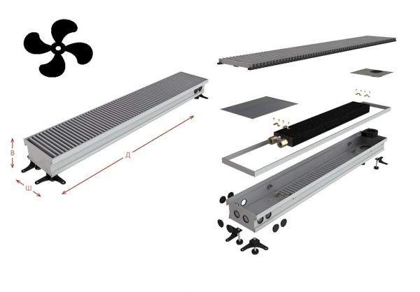 Конвектор внутрипольный Askon (с вентилятором) КВП-В 150/170/900