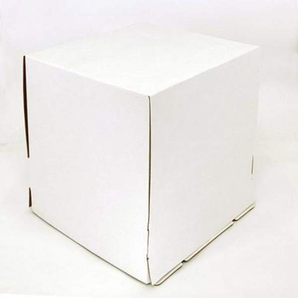 Коробка для торта 4 кг, белая, сплошная, 300х300х350 мм