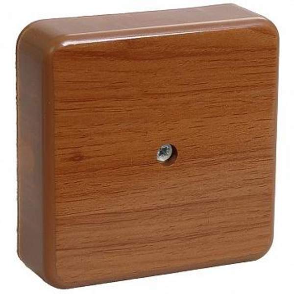 Коробка КМ41206-05 распаячная для о/п 50х50х20 мм? дуб (4 клеммы 3мм? ) | код. UKO10-050-050-020-K24 | IEK