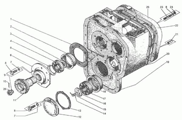 Коробка перемены передач ДЗ.98.10.04.000 в сборе на автогрейдер ДЗ-98. — фото 1