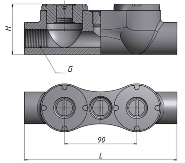 Коробка взрывозащищенная алюминиевая КПЛ-20 УХЛ1 (проходная локальная)