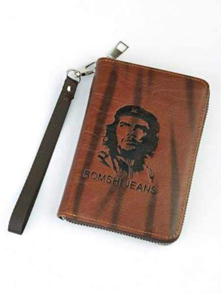 Кошелек-футляр для документов мужской, Bomshi Jeans, Че Гевара, на застежке молнии, с держателем на запястье,