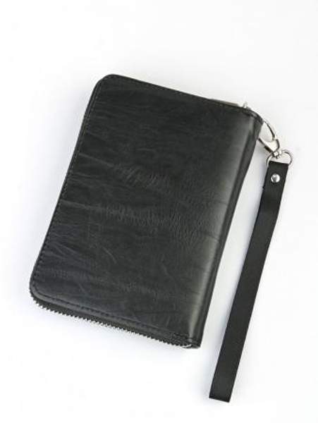 Кошелек-футляр для документов мужской, Bomshi leather, с рисунком "Орел", на застежке молнии, с держателем на