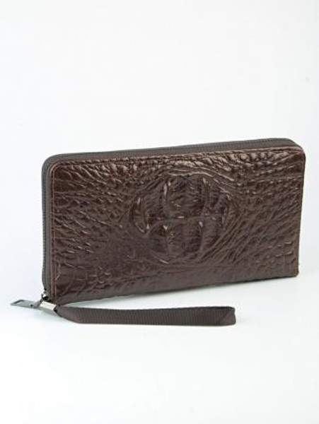 Кошелек-клатч мужской, на застежке молнии, с держателем на запястье, с боковой ручкой, из эко-кожи, с