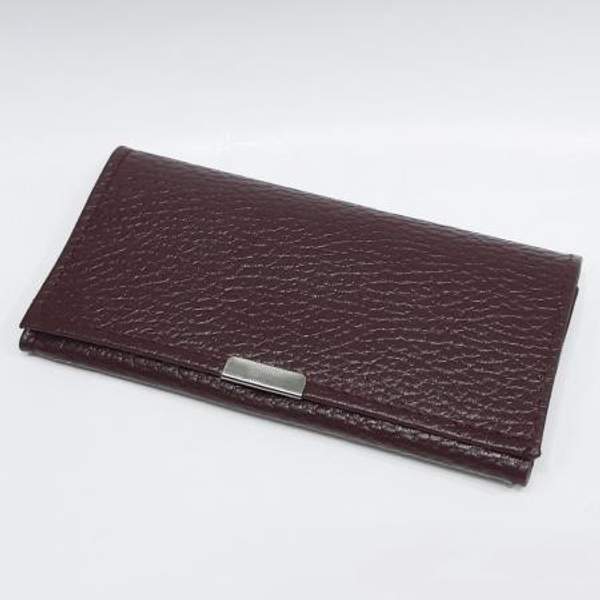 Кошелек-ключница мужской, на застежке кнопке, из натуральной кожи, матовый, темно-коричневого цвета