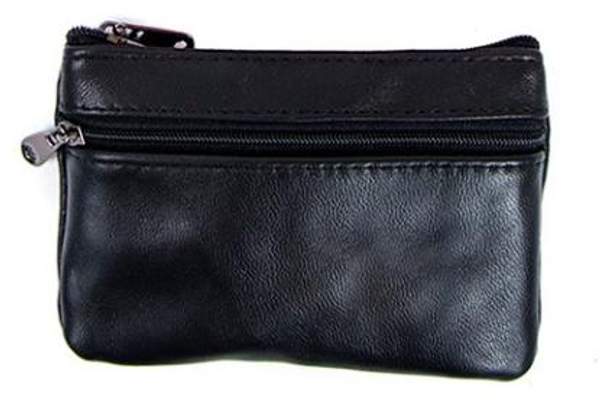 Кошелек-ключница мужской, на застежке молнии, с полнительным внешним отделением на застежке молнии, из