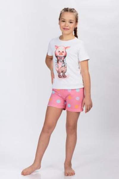 Костюм детский Нюша белый с розовым