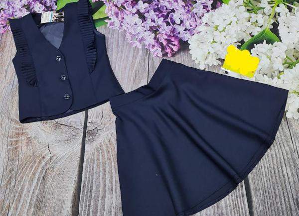 Костюм школьный для девочки юбка и желет (школьная форма)