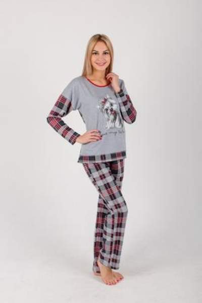 Костюм женский Mr. York с брюками утепленный серо-красный