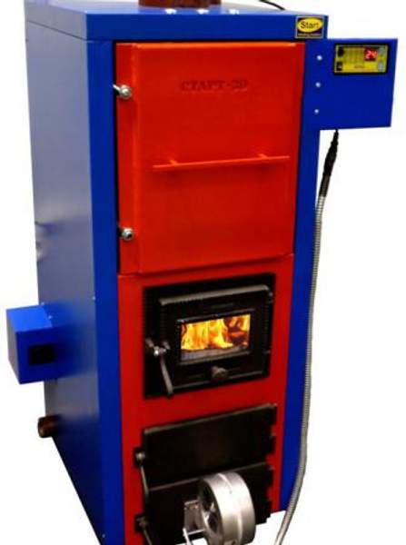 Котел длительного горения СТАРТ-30-Long на 30кВт, дрова, уголь, электроэнергия, водяной контур