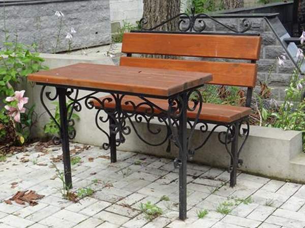 Кованые стол и лавка на могилу - делаем "под ключ"