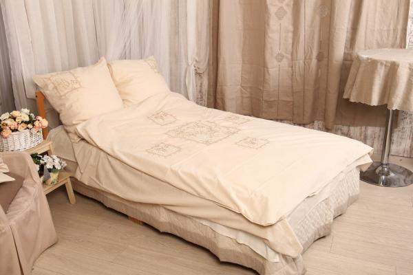 КПБ ЛЁН - Бабочки с вышивкой | 2 спальный