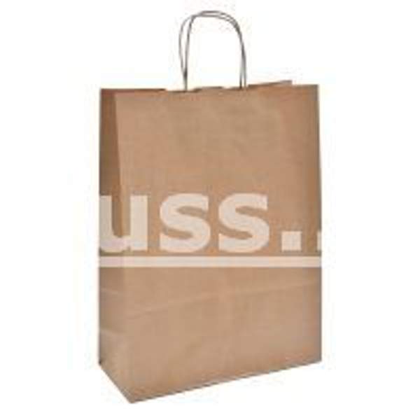 Крафт пакет с кручеными ручками, 34.5х26х11 см