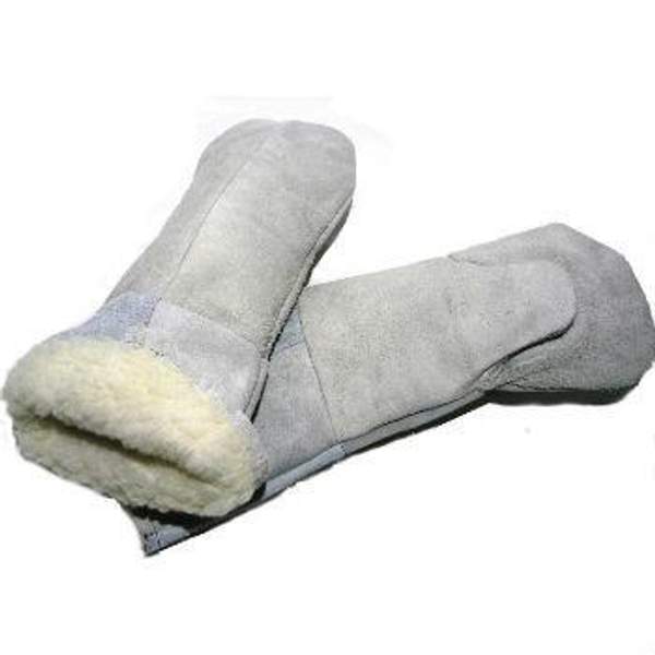 Краги спилковые двупалые утепленные искусственный мех