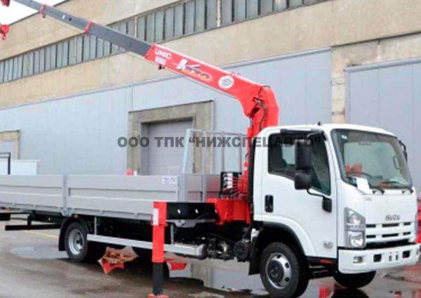Кран-манипулятор Isuzu NQR 90 с КМУ Unic 374 (п.м 9,5 т)