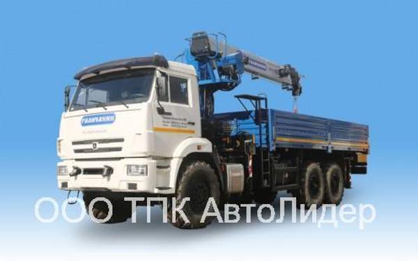 Кран-манипулятор тросовый КМА-150-5, установленный на бортовом автомобиле шасси KAMAZ-43118