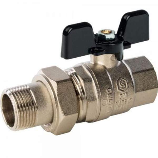 Кран шаровой 3/4" ВН ручка бабочка американка Stout, SVB-0007-000020
