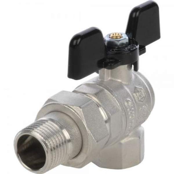 Кран шаровой угловой 1/2" ВН ручка бабочка американка Stout, SVB-0008-000015