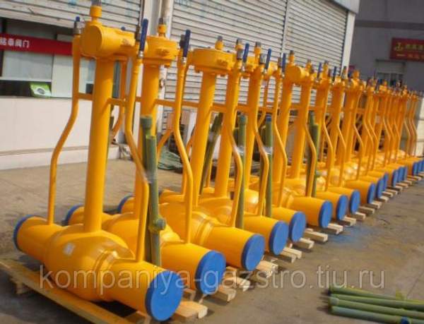 Краны шаровый подземный H=1800 Ру40