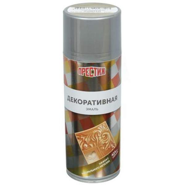 Краска аэрозольная акриловая металлик хром "ПРЕСТИЖ" 425 мл.