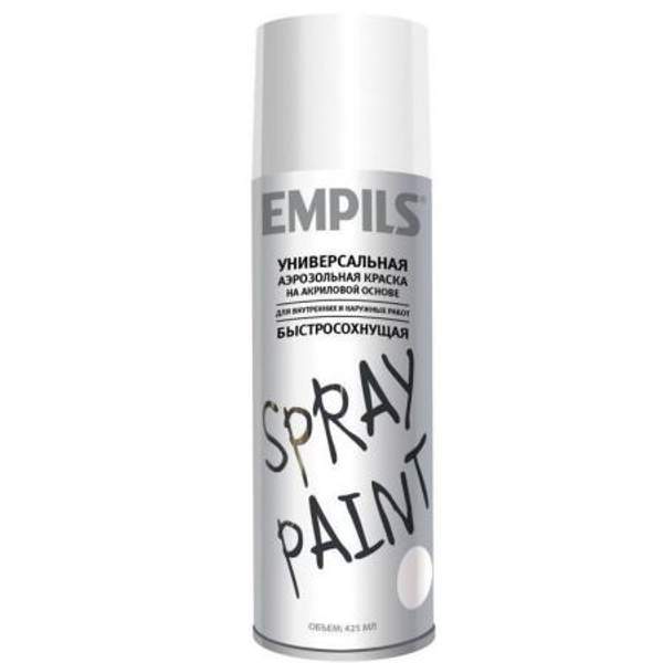 Краска аэрозольная Empils белая полиакриловая быстросохнущая 425ml