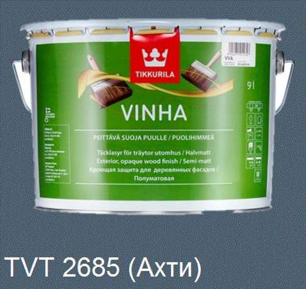 Краска-антисептик "Винха" (Vinha) TVT 2685 кроющая для дерева база VC "Tikkurila" (3 л)