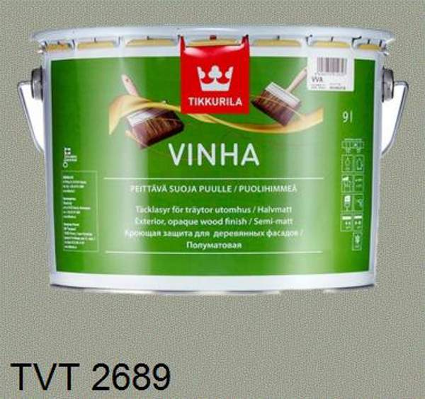 Краска-антисептик "Винха" (Vinha) TVT 2689 кроющая для дерева база VVA "Tikkurila" (3 л)
