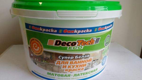 Краска ВД для ванной, кухни латексная глубокоматовая DecoTech Eco 13 кг