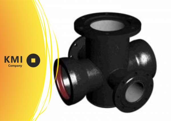 Крест фланец-раструб с пожарной подставкой ППКРФ 300x300